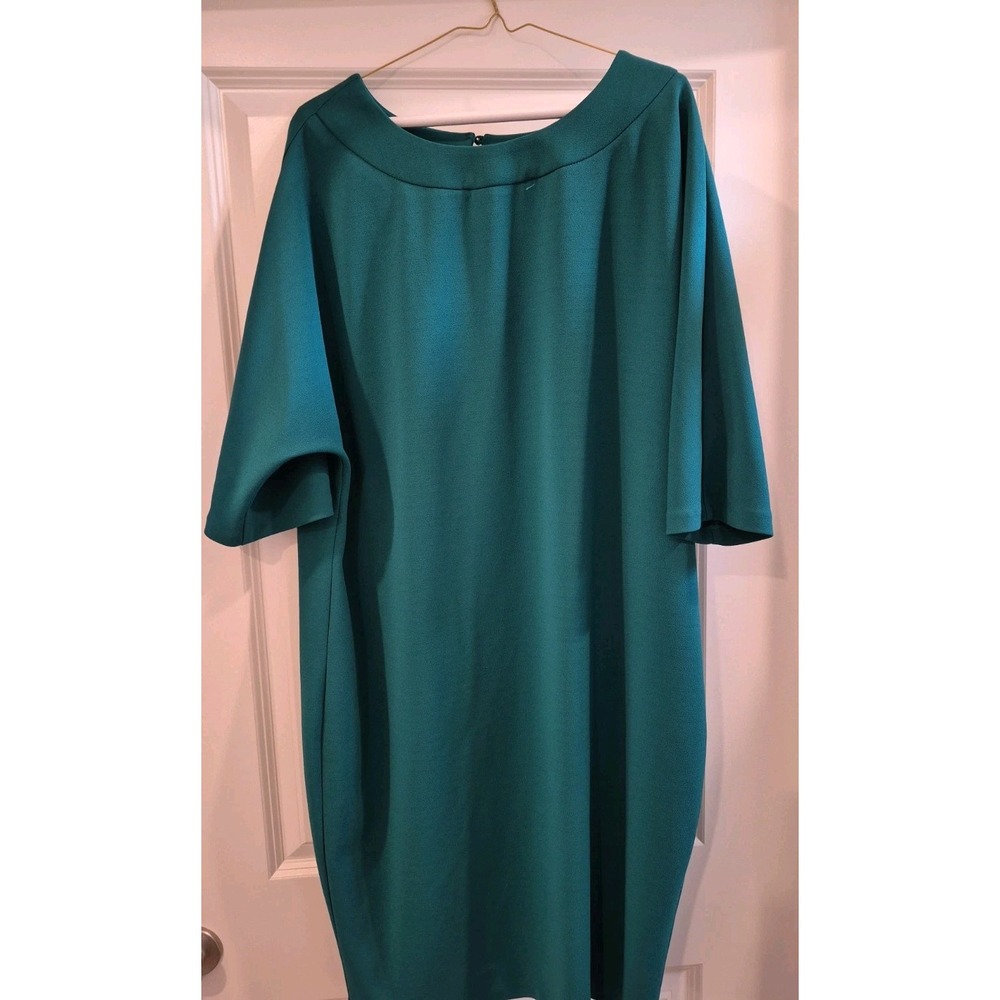 Fabien Poland 3/4 Sleeve Emerald Green Sheath Midi Dress US XL EUR 48 GE 46 UK20
